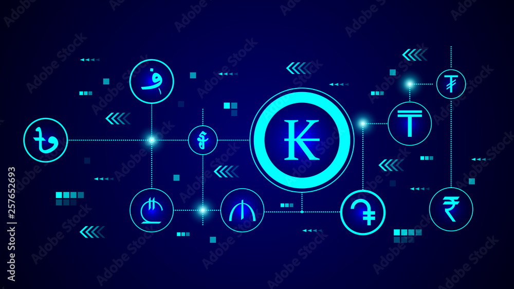 kip icon. From Crepto currency set kip icon. From Crepto currency set