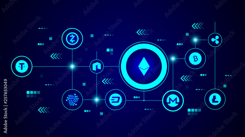 Fototapeta premium etheruim icon. From Crepto currency set