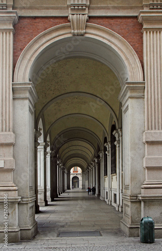 the arch passway in italian city Turin