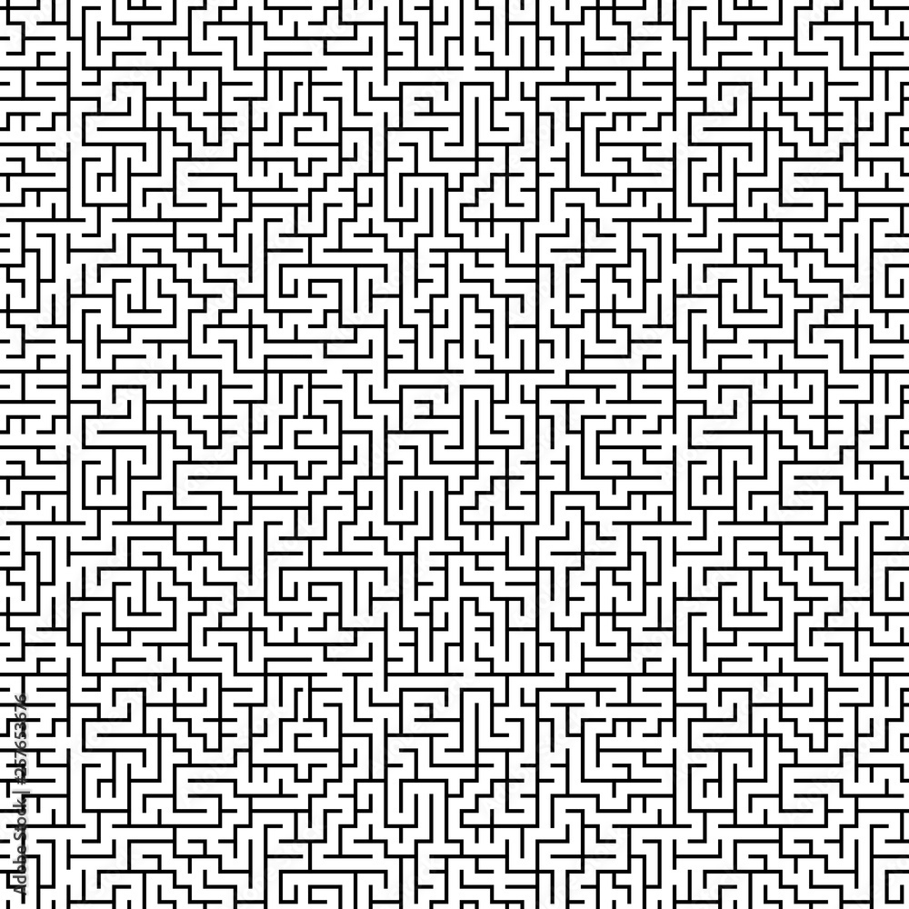 Fototapeta premium Großflächiges nahtloses Labyrinth Muster