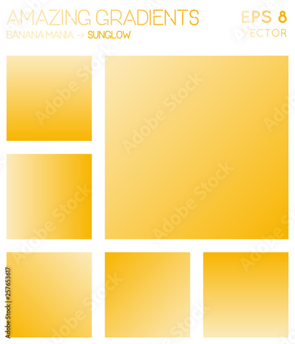 Colorful gradients in banana mania, sunglow color tones. Admirable gradient background, marvelous vector illustration.