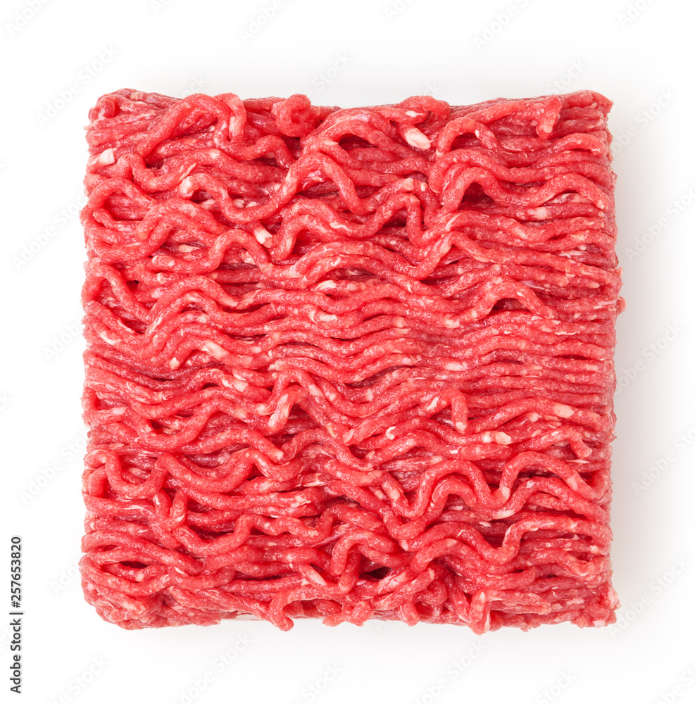 Fresh raw beef minced meat isolated on white background Fresh raw beef minced meat isolated on white background