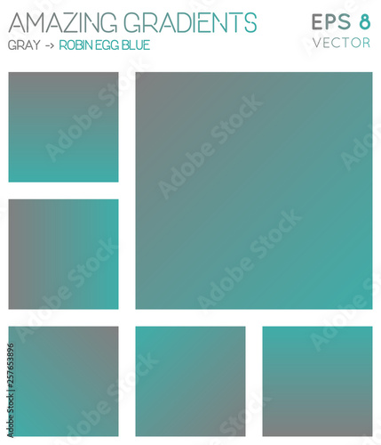 Colorful gradients in gray, robin's egg blue color tones. Admirable gradient background, memorable vector illustration.