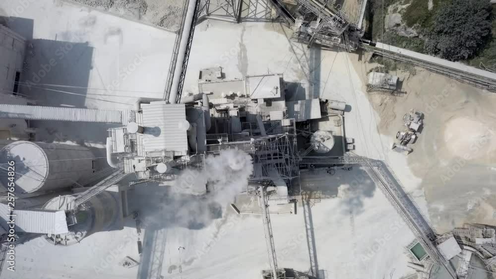 Large Quarry during work hours - Aerial tour. Large Quarry during work hours - Aerial tour.