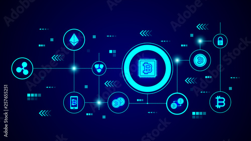 CPU bitcoin icon. From crypto set