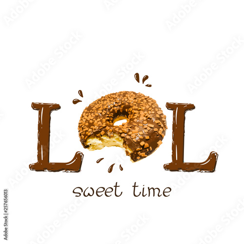slogan with chocolate donuts
