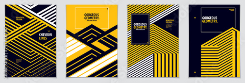 Minimal covers design. Vector set geometric patterns abstract backgrounds collection. Design templates for flyers, booklets, greeting cards, invitations and advertising. A4 print format.