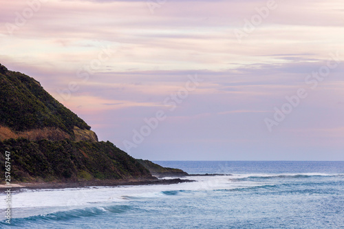 Crashing waves lapping on Great Ocean Road.