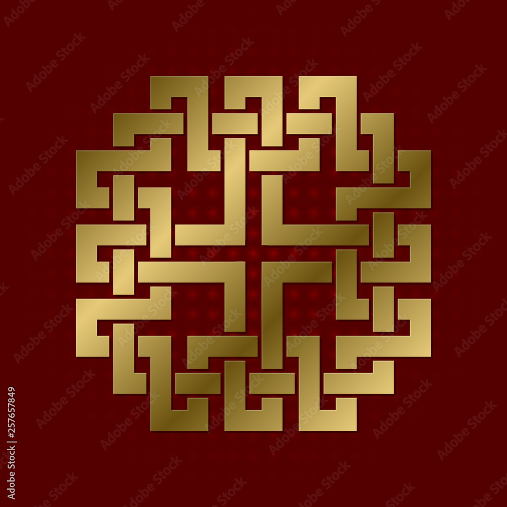 Sacred geometric symbol of cruciform plexus. Golden mandala logo. Sacred geometric symbol of cruciform plexus. Golden mandala logo.