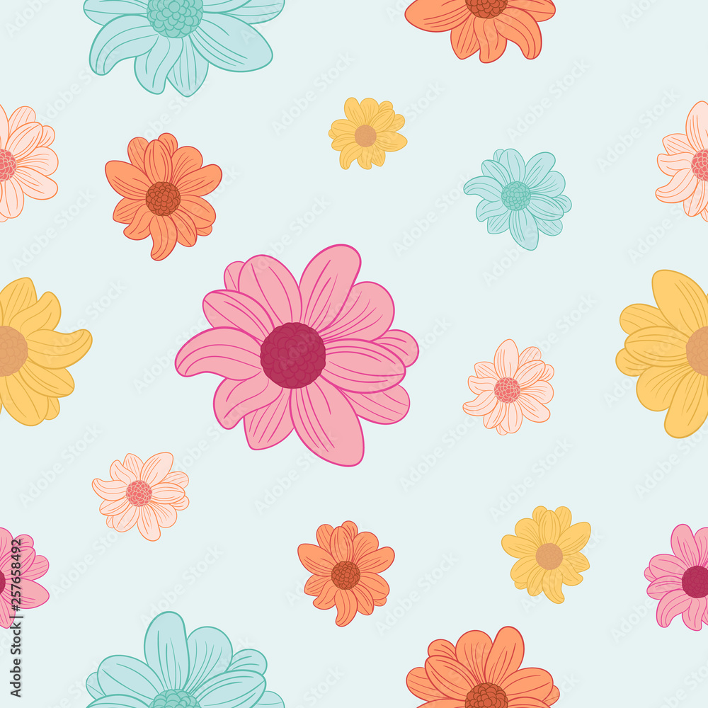 floral pattern. Seamless vector pattern with flowers. vector