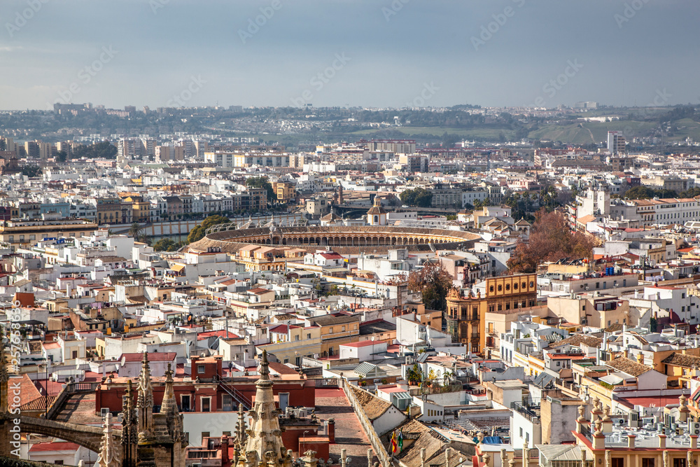 Seville skyline including the bull ring