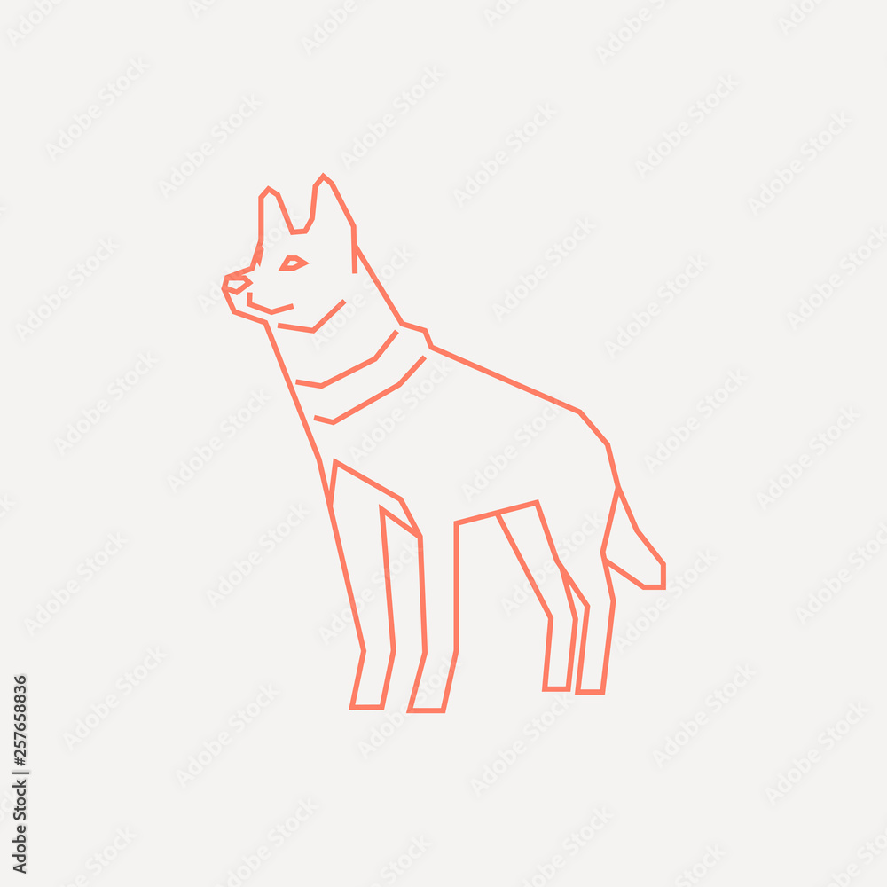 Fototapeta premium Minimalist red dog