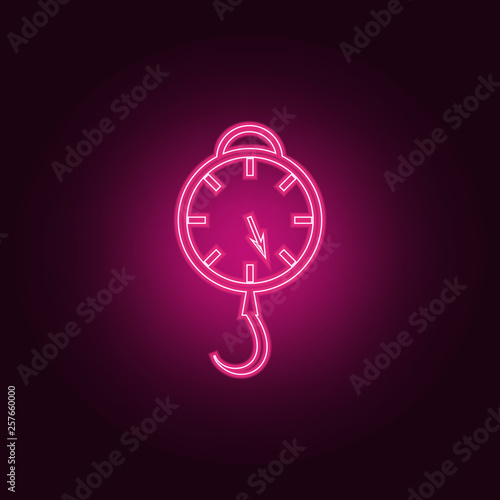 hook scales icon. Elements of measuring elements in neon style icons. Simple icon for websites, web design, mobile app, info graphics