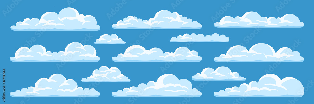 Set of cartoon clouds Set of cartoon clouds