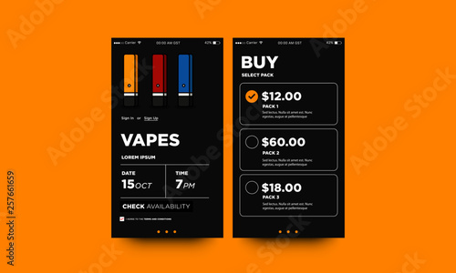 Vape Selling App Interface Design