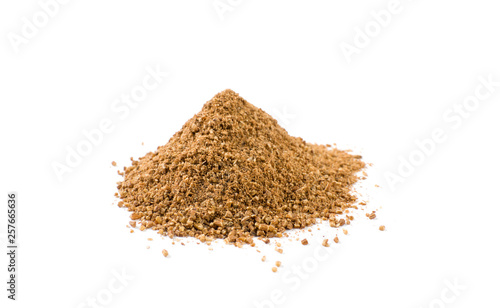 Canvas Print Ground or milled Caraway heap isolated on white background