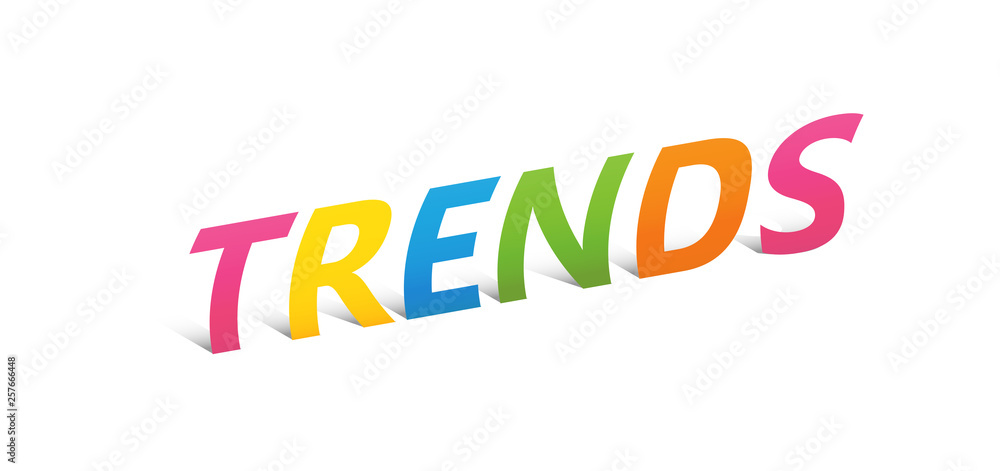 TRENDS upright paper letters typography TRENDS upright paper letters typography