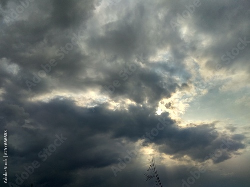 dramatic sky with clouds
