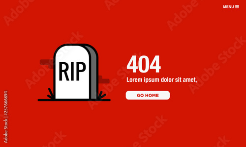 Error Page with RIP Tombstone