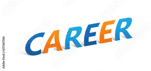 CAREER upright paper letters typography