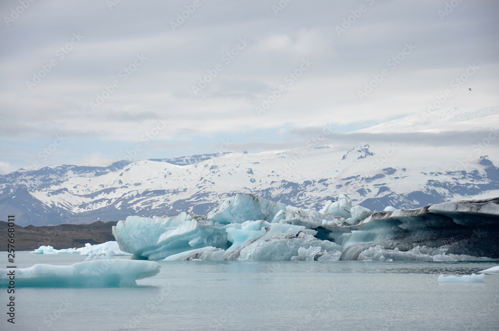 Scenic Iceland glaciers in water