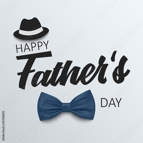 Fathers Day poster with bow tie and hat template