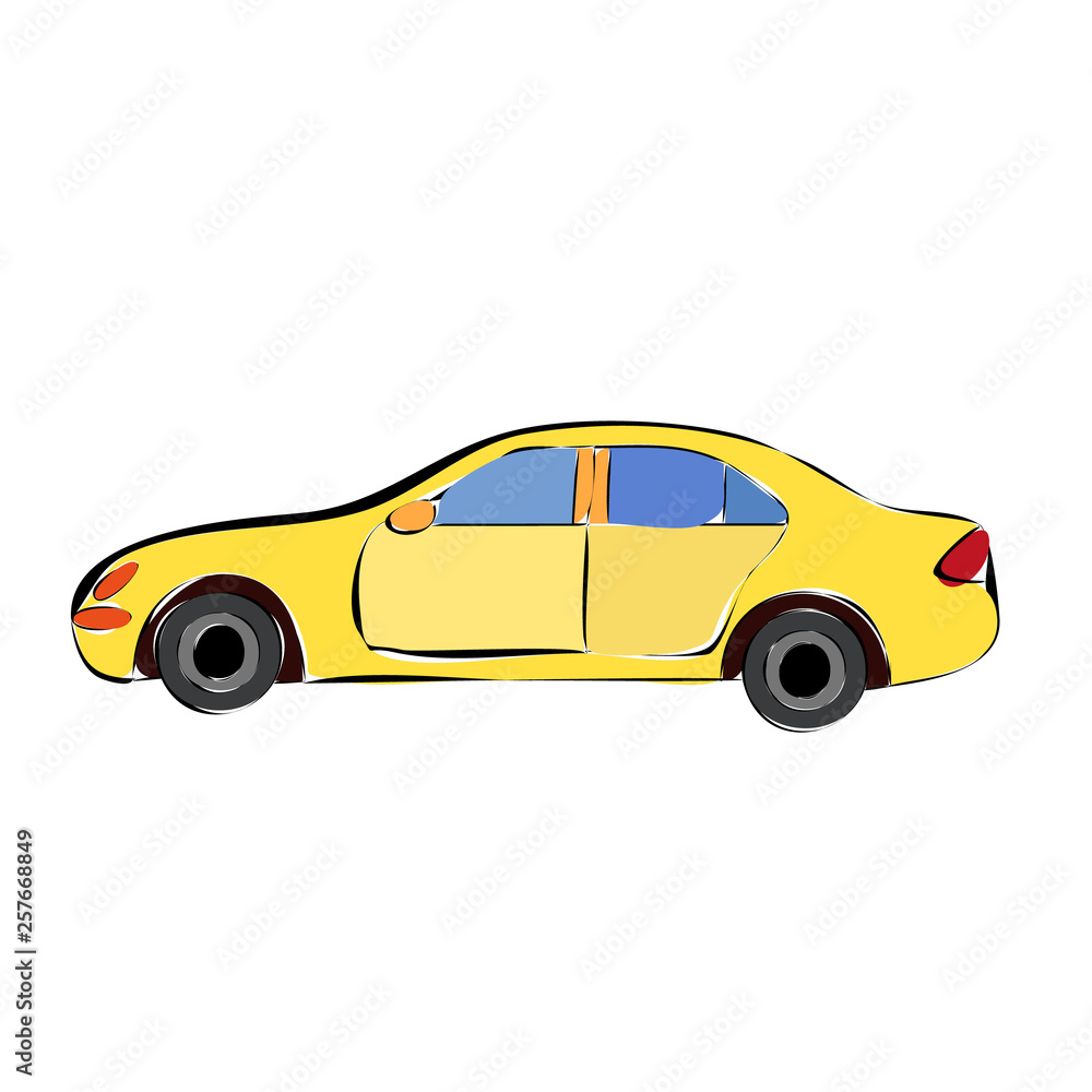 vector isolated yellow car vector isolated yellow car