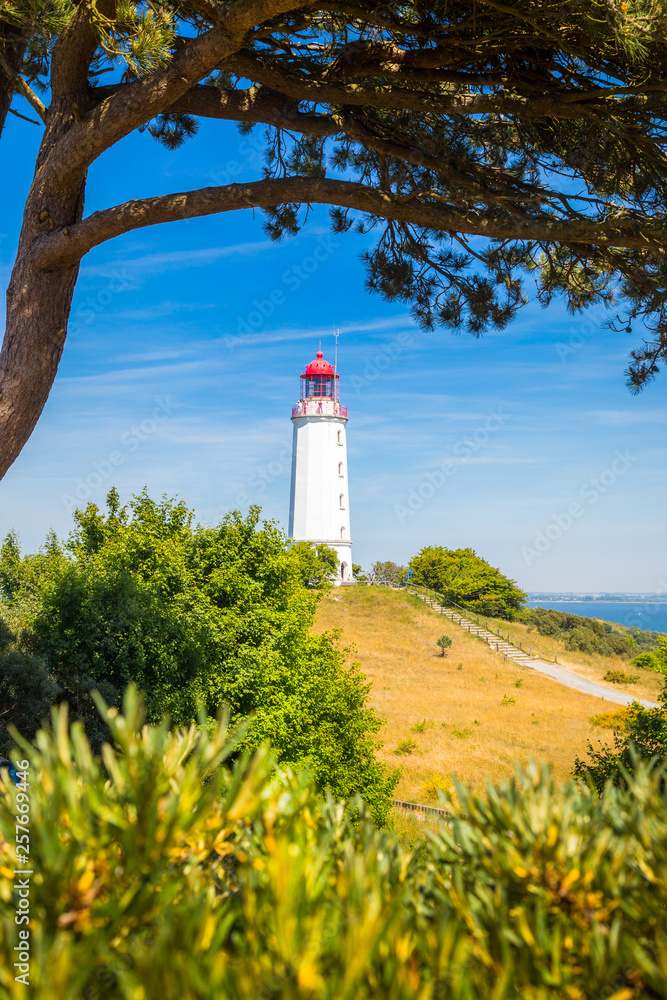 Lighthouse Dornbusch on the island Hiddensee, Ostsee, Germany