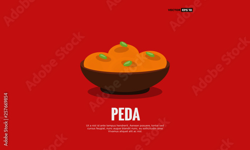 Wallpaper Mural Peda Indian Sweet Dessert Vector Illustration Torontodigital.ca