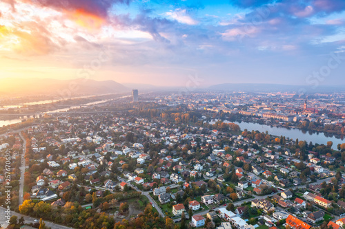 Canvas Print beautiful sunset over Vienna