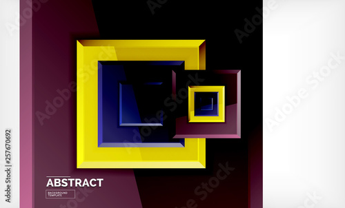 Geometric abstract background, modern square design