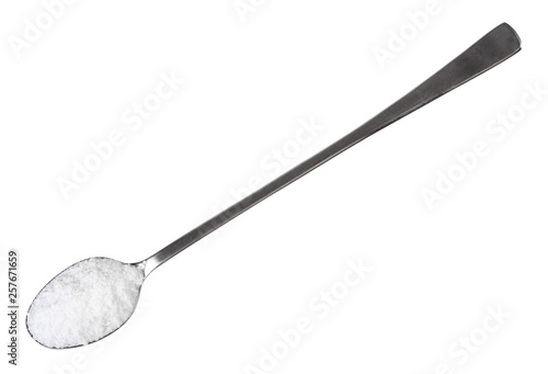 top view of teaspoon with grained Rock Salt