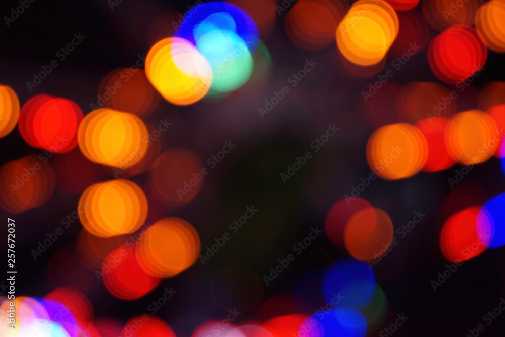 Colourful circle of bokeh from light for background