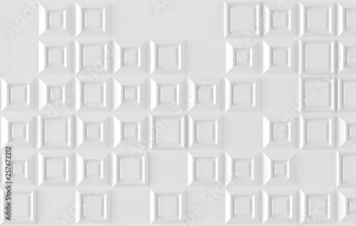Fototapeta Naklejka Na Ścianę i Meble -  Parametric background based on square grid with different pattern of different volume 3D illustration
