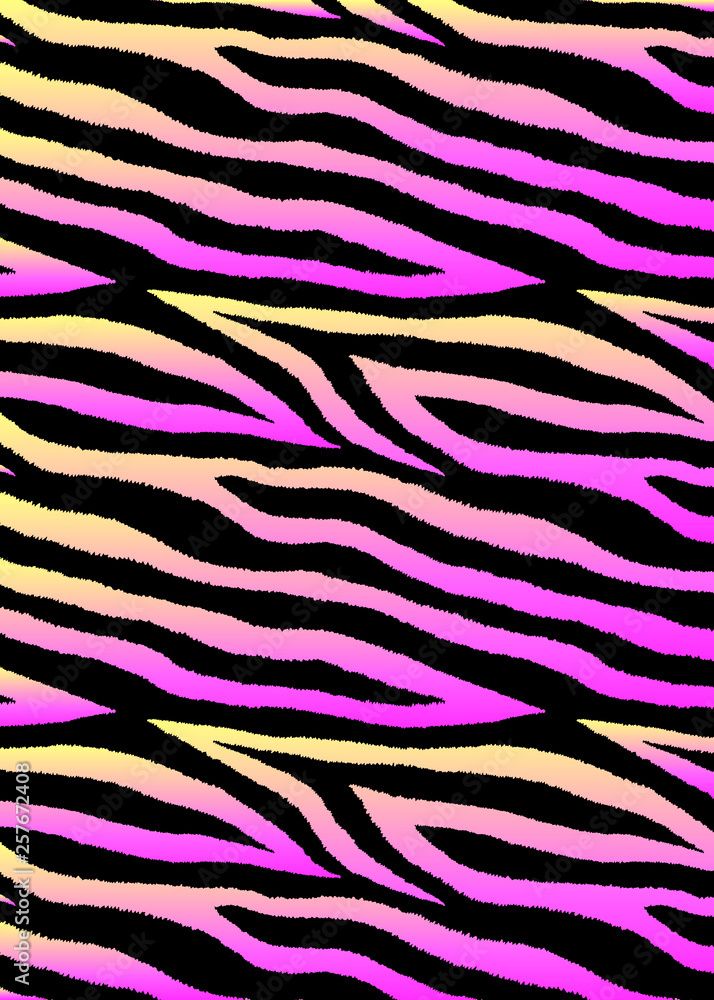 Vector background with abstract colorful stripes. Pink and yellow holographic gradient.