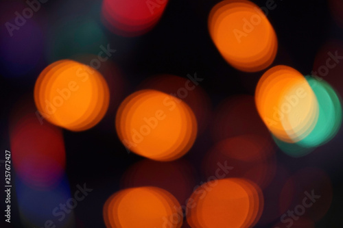 Colourful circle of bokeh from light for background