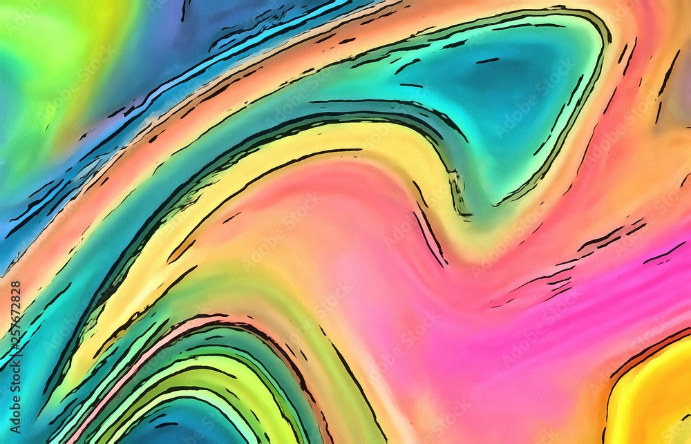 Watercolor marbled background in warm, very bright and juicy colors. Swirl elements design. Abstract acrylic pattern. Fun cartoon stylization. Magic style psychedelic backdrop. Chaotic waves and lines Watercolor marbled background in warm, very bright and juicy colors. Swirl elements design. Abstract acrylic pattern. Fun cartoon stylization. Magic style psychedelic backdrop. Chaotic waves and lines