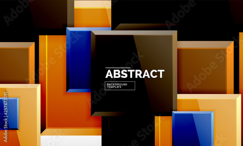 Geometric abstract background, modern square design