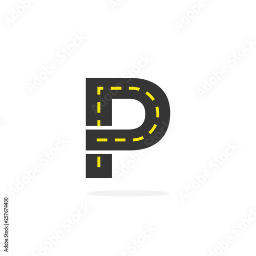 Vector Logo Road Logistics Letter P