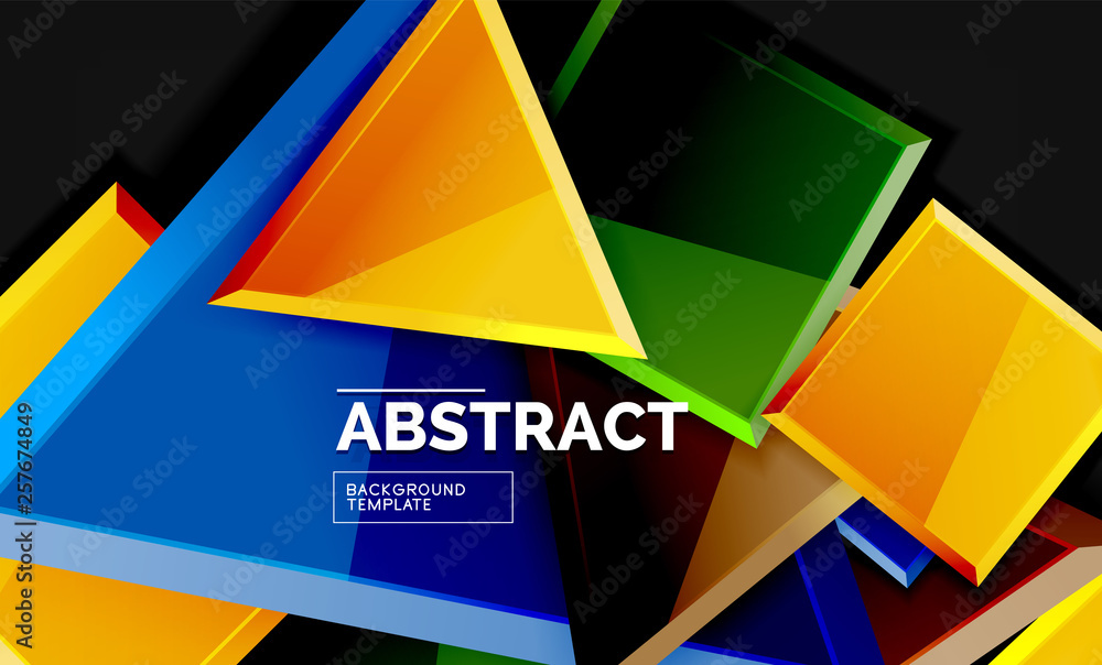 Squares and triangles geometrical background Squares and triangles geometrical background