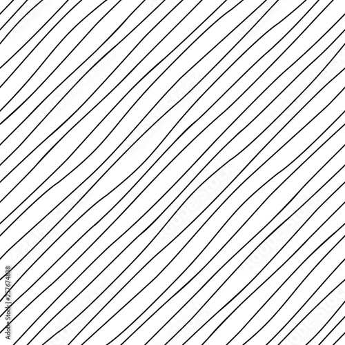 Black and white lines, stylized striped simple seamless pattern, vector