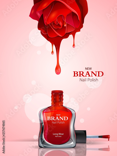 easy to edit vector illustration of advertisement promotion banner for trendy colorful Nail Polish fashion