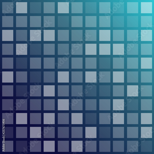Abstract blue mosaic background with squares - vector illustration