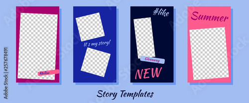 A set of minimalist stories for social networks. Frame. Package to create your unique content. Templates for stories.