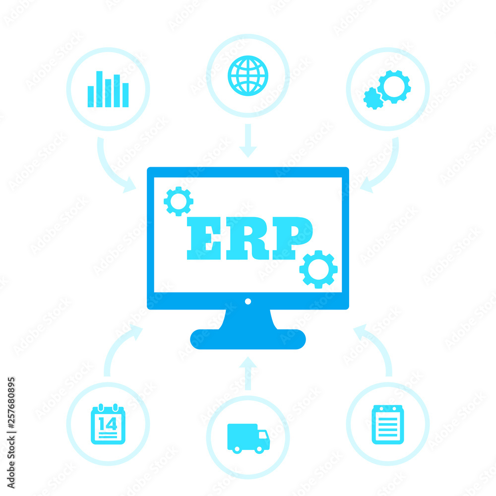 ERP system icons Stock Vector | Adobe Stock