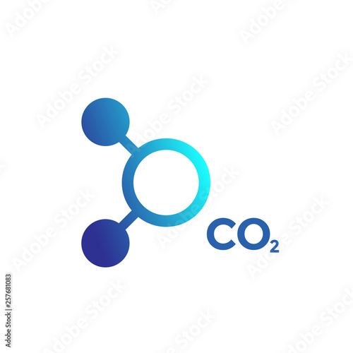 co2 molecule icon on white