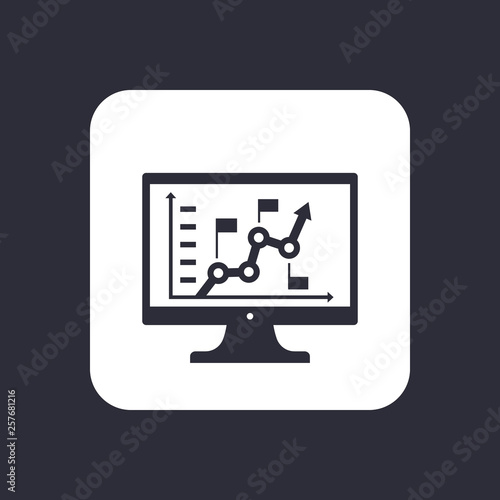 Analytics  business analysis icon on white