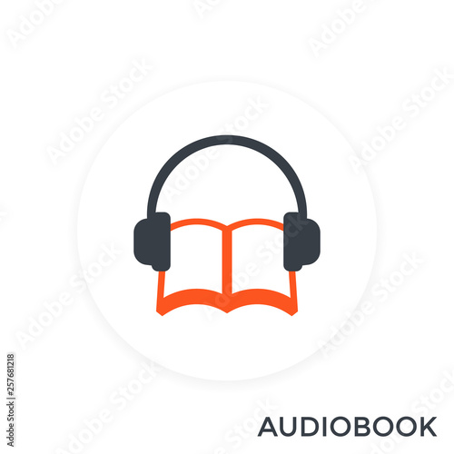 audiobook icon, vector illustration