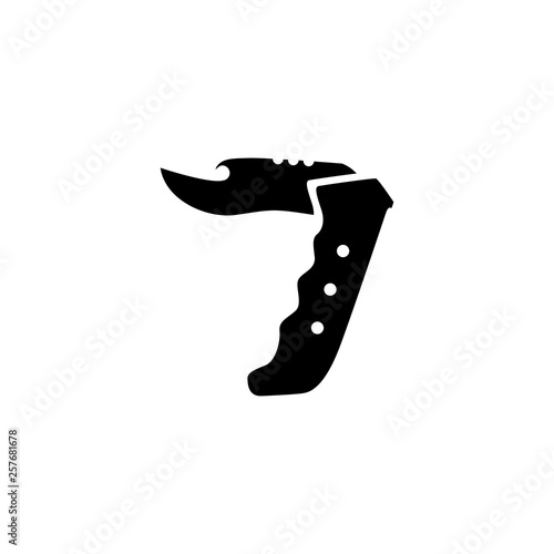 folding knife knives 7 seven logo vector icon illustration