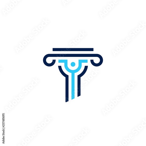 law pillar people logo vector icon illustration